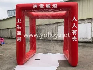 Tente gonflable de désinfection par atomisation de tunnel de secours